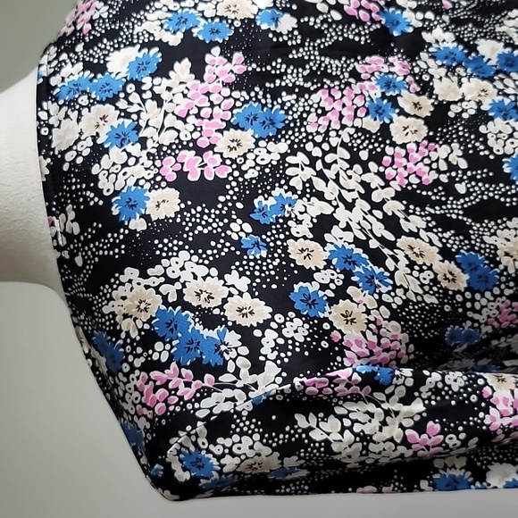 Vintage Express Floral Silk Long Sleeve Dress, Size XS - Picture 7 of 8